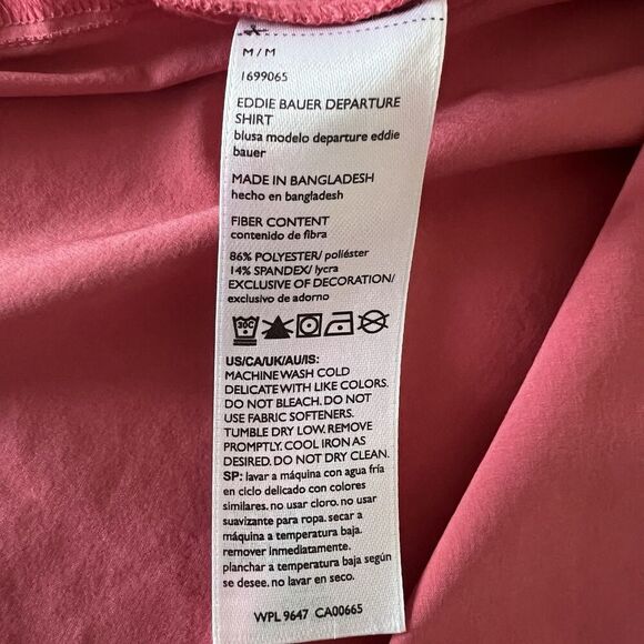 Eddie Bauer Departure Shirt Womens M Classic Fit Pink Long Sleeve Button Down - Picture 8 of 11